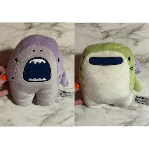 NWT Bundle of 2 Samezu “Jaggy” & “Jinbe” 6.5” Pastel Shark Plushes - Picture 1 of 15